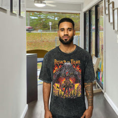 MAOKEI - Eren Titan Form Vintage T-Shirt - T-Shirt - 2