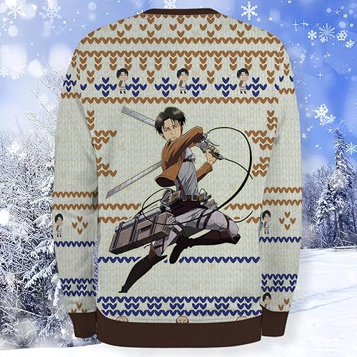 MAOKEI - AOT Livaï Ackerman Attack Epic Christmas Sweater -