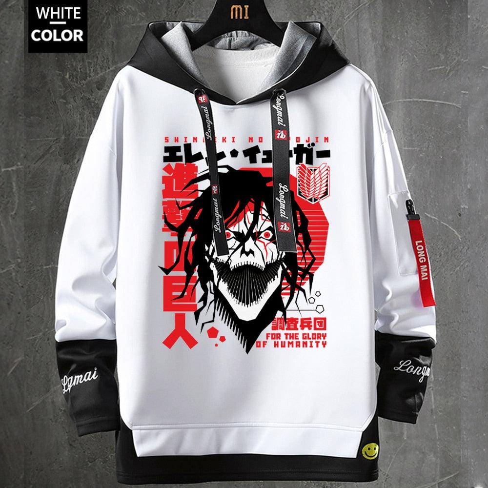 MAOKEI - Attack On Titan Eren 3D Hoodie - 1005005032853976-White 4-Asian-Size M