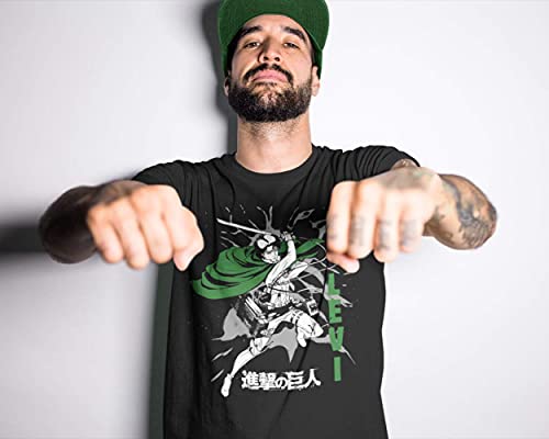 MAOKEI - Attack On Titans Levi Full Rage Attack Shirt - B00U0HF4EU