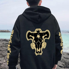 MAOKEI - Black Bull Squad Emblem Hoodies - 1005003228540664-Black-XS