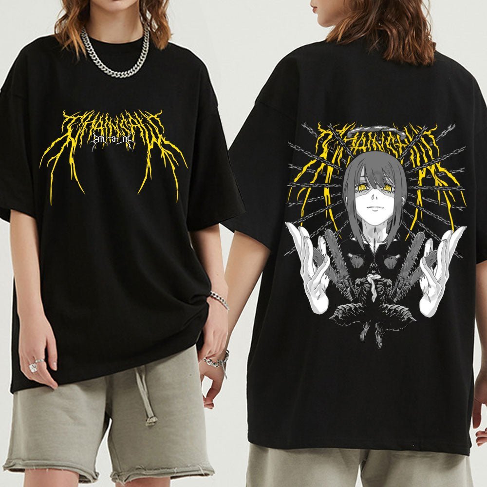 MAOKEI - Chainsaw Man Makima Spider T-Shirt - 1005004634559341-Black-XS
