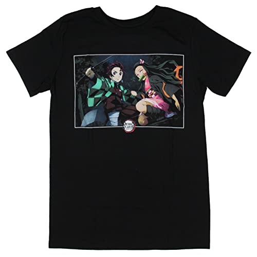 MAOKEI - Demon Slayer Kamado Siblings Epic Pose T-Shirt - B0BZQB4H1K