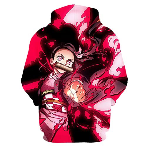 MAOKEI - Demon Slayer Nezuko Blood 3D Attack Hoodie - B0B774SJDM