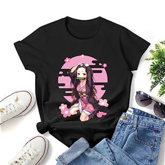 MAOKEI - Demon Slayer Nezuko Kawaï Pose 2 T-Shirt - B0C7BFYCJG