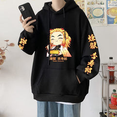 MAOKEI - Demon Slayer Rengoku Kyoujurou Chibi Version Hoodie - B0B2S754CY