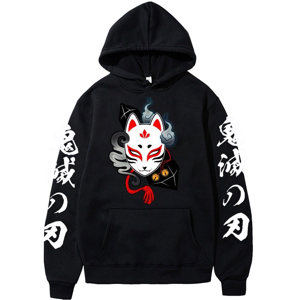 MAOKEI - Demon Slayer Tanjiro Mask Hoodie - 1005003648235539-black-XS