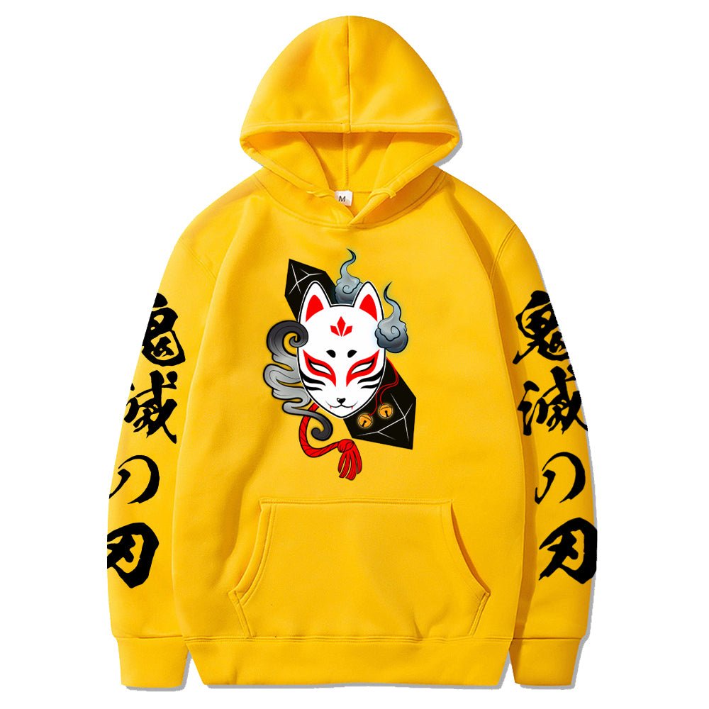 MAOKEI - Demon Slayer Tanjiro Mask Hoodie - 1005003648235539-Yellow-XS