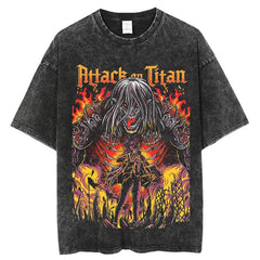 MAOKEI - Eren Titan Form Vintage T-Shirt - 1005004857834419-Blue-M