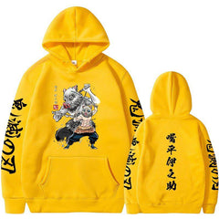 MAOKEI - Inosuke Demon Slayer New Style Hoodie - 1005005079216460-Black-S
