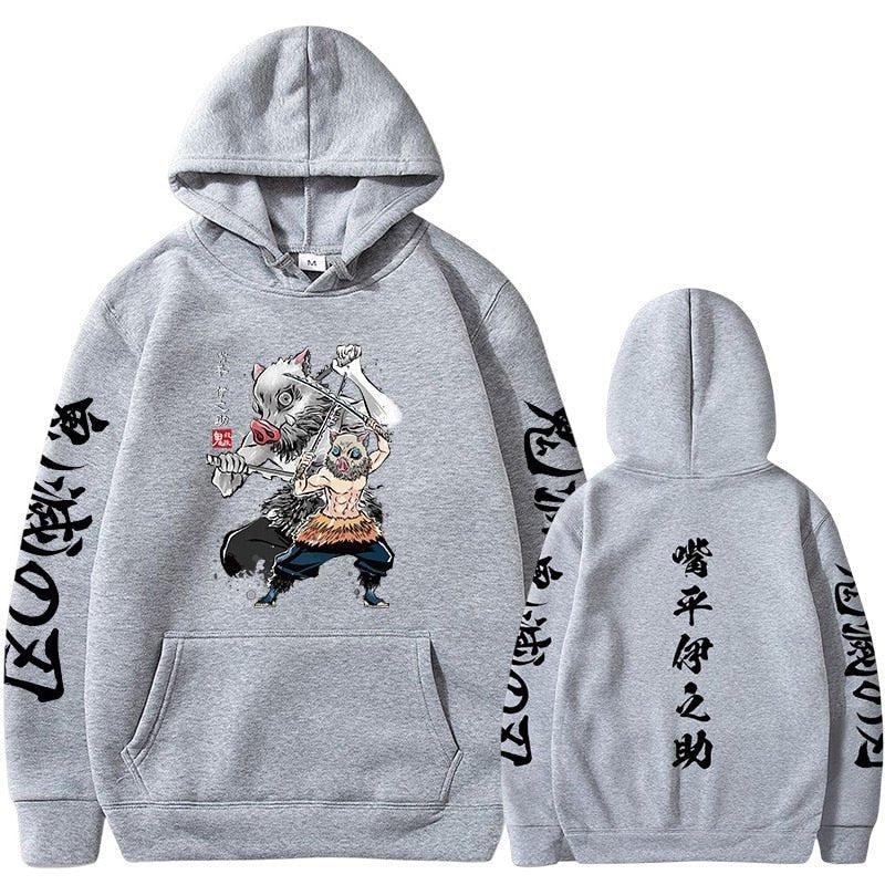MAOKEI - Inosuke Demon Slayer New Style Hoodie - 1005005079216460-Black-S