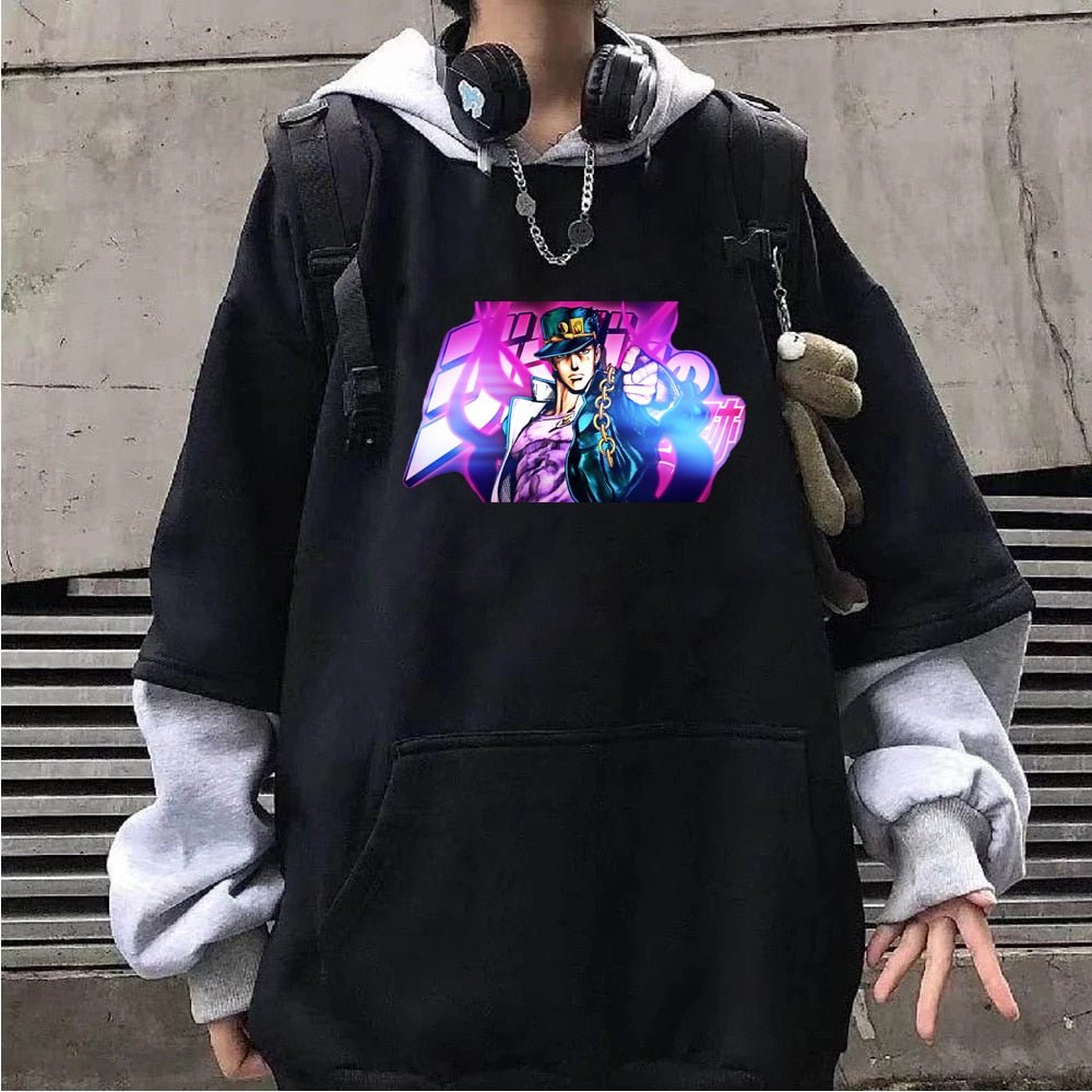 MAOKEI - JoJo Bizarre Jotaro Long Sleeve Hoodie - 1005003246724838-Black 1-XS