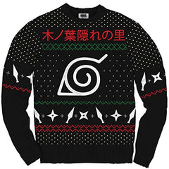 MAOKEI - Naruto Shippuden Hidden Leaf Pattern Christmas Sweater - B08N1LFNSG