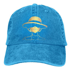 MAOKEI - One Piece Golden Luffy Cap - 1005004590011768-Blue-One Size
