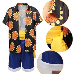 MAOKEI - One Piece Luffy Sunflower Cosplay Costume Outfit - B0BWRSDJZT