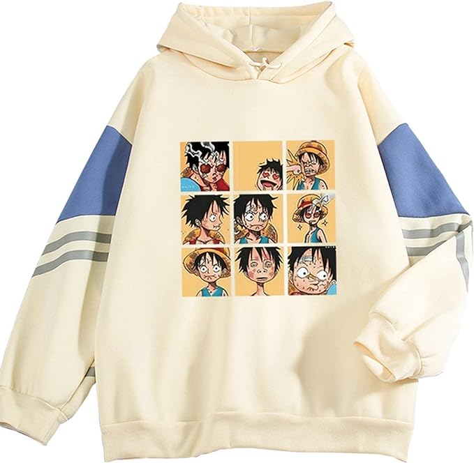 MAOKEI - One Piece Monkey D Luffy Cartoon Style Hoodie - B09V4ZJ9LX-3