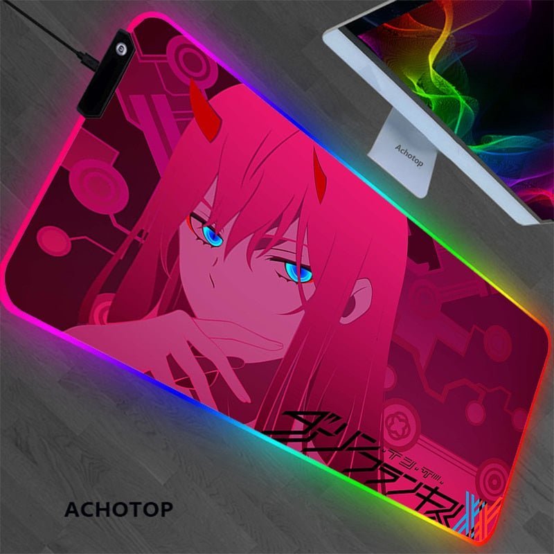 MAOKEI - Zero Two RGB Kawaii Night Style Keyboard Mat - 1005003161250657-Olive Green-900x350x4mm
