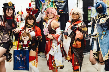 anime fans wearing costumes