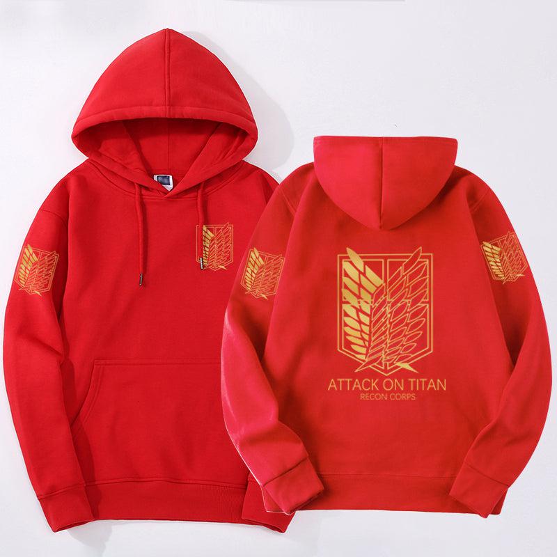 MAOKEI - 2022 Hot Attack On Titan Gold Hoodie - 1005004230082184-Black-S