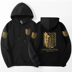 MAOKEI - 2022 Hot Attack On Titan Gold Hoodie - 1005004230082184-Black-S