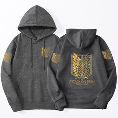 MAOKEI - 2022 Hot Attack On Titan Gold Hoodie - 1005004230082184-Black-S