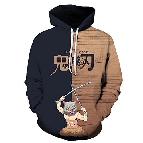 MAOKEI - Demon Slayer Inosuke Cosplay Hoodie Style 2 - B0B1ZHMYDB