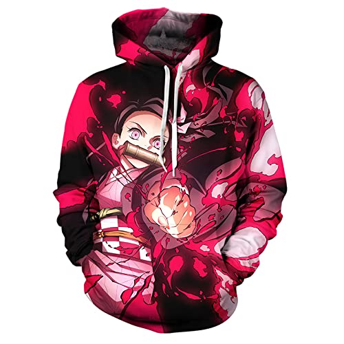 MAOKEI - Demon Slayer Nezuko Blood 3D Attack Hoodie - B0B774SJDM