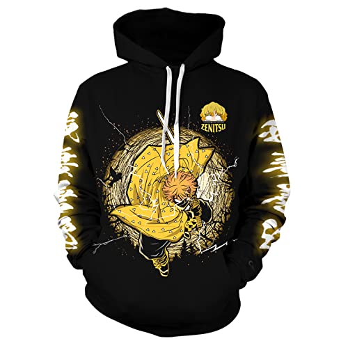 MAOKEI - Demon Slayer Special Zenitsu Full Inspired Hoodie - B0C3J4X4TP