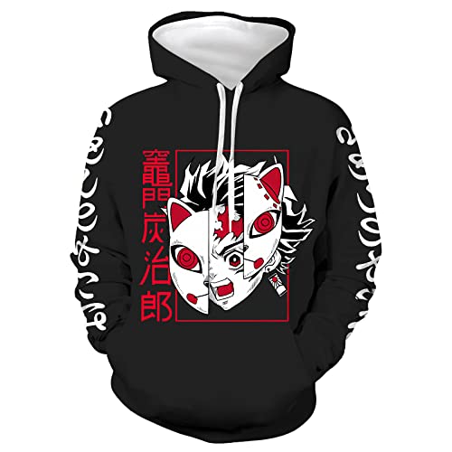 MAOKEI - DEmon Slayer Tanjiro Rage Mask Hoodie - B0B4VCW997