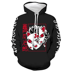 MAOKEI - DEmon Slayer Tanjiro Rage Mask Hoodie - B0B4VCW997