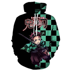 MAOKEI - Demon Slayer Tanjiro Uniform Cosplay Deter Hoodie - B0BN3MS3FV