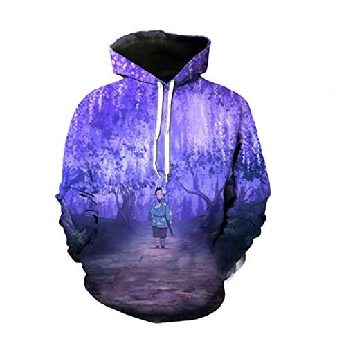 MAOKEI - Demon Slayer Tanjiro Vow Purple Style Hoodie - B0BQGL62KN