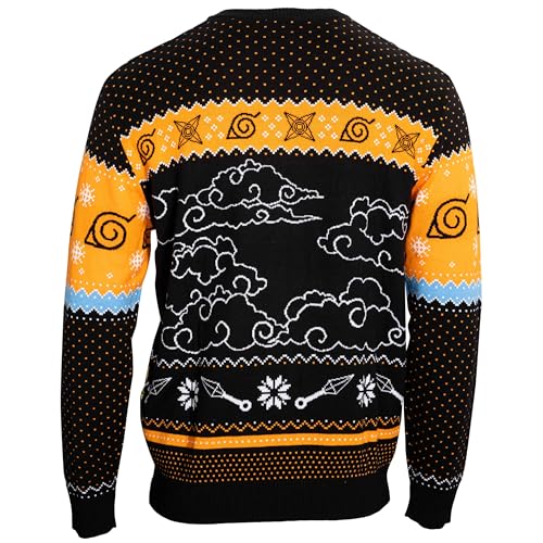 MAOKEI - Naruto Chibi Ramen Holiday Snowflakes Christmas Sweater - B0CKKHN266