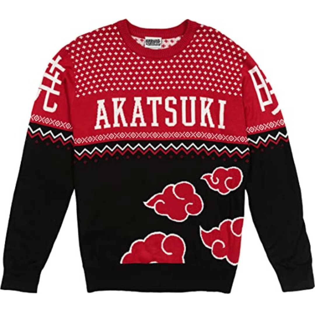 MAOKEI - Naruto Shippuden Akatsuki Cloud Christmas Sweater - B09YMSZ95B