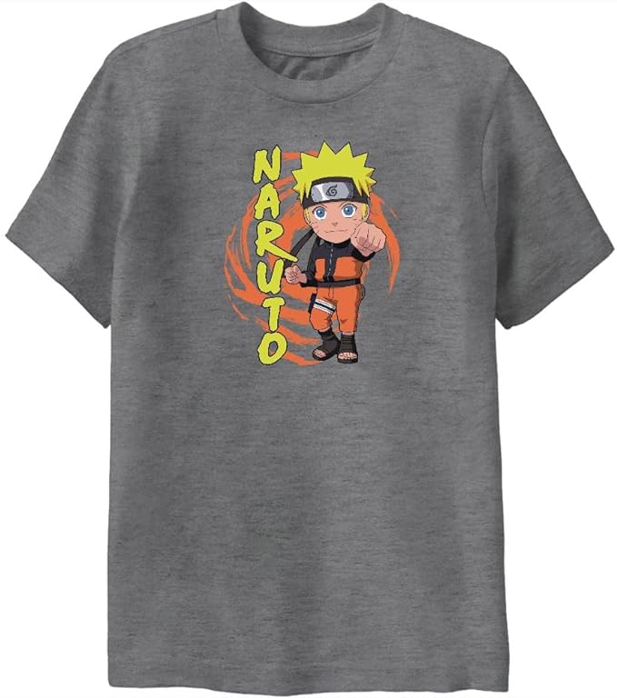 MAOKEI - Naruto Shippuden Chibi Naruto Fist Anime Youth Crew T-Shirt Officially Licensed YS (6/8) Black - B00U0I6YIO-2