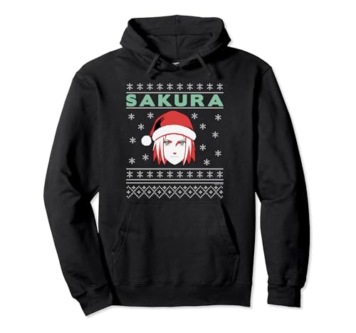 MAOKEI - Naruto Shippuden Sakura Christmas Pattern Hoodie - B09LF614MD