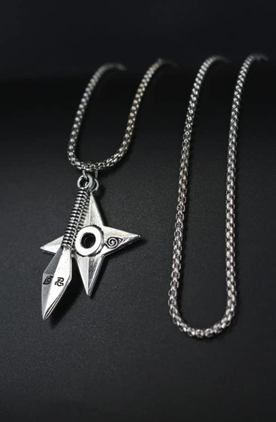 MAOKEI - Naruto shuriken X Kunai Special Necklace - B0BSVRMKSP