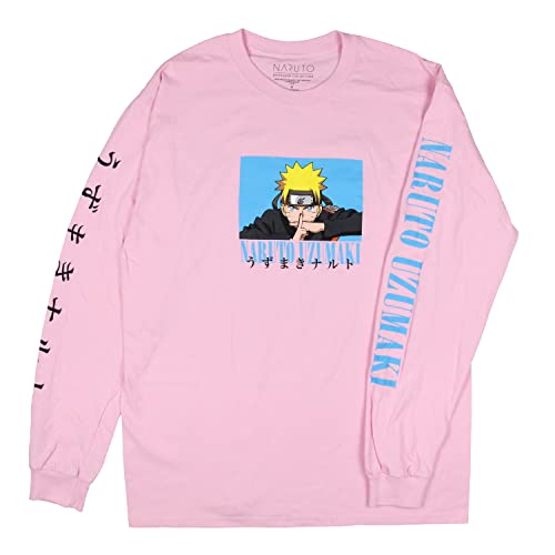 MAOKEI - Naruto Uzumaki Special Pink Long Sleeve T-Shirt - B0BWPQS378