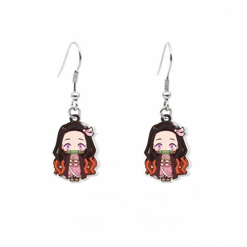 MAOKEI - Nezuko Kamado Earrings - 1005002482762229-11