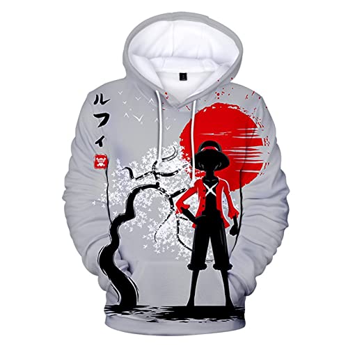 MAOKEI - One Piece Luffy Sunset Vintage Hoodie - B0BZPR6GGK