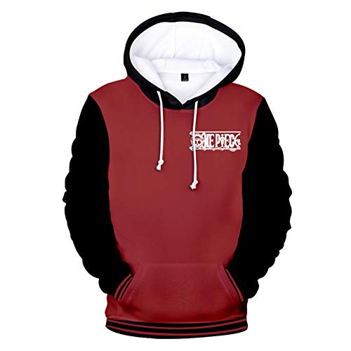 MAOKEI - One Piece Mugiwara Crew Epic Red Emblem Hoodie - B0CLPH7YFH