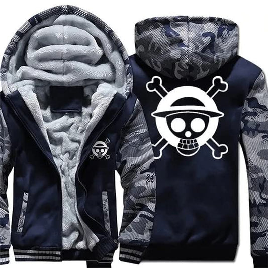 MAOKEI - One Piece Mugiwara Emblem War Style Hoodie - B0BMZFT9D3