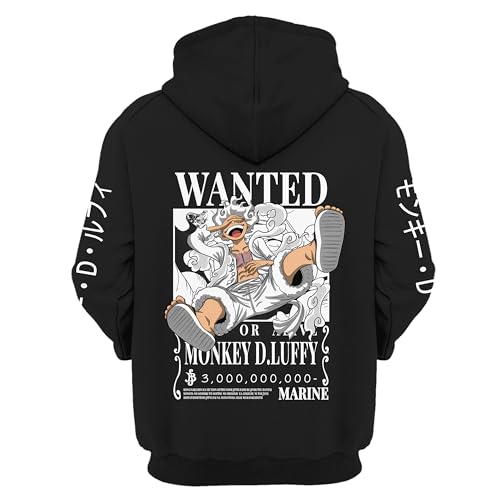 MAOKEI - One Piece Mugiwara Luffy Yonko Rate Hoodie - B0CJCMMLMZ