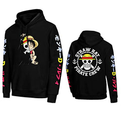 MAOKEI - One Piece Strawhat Pirates Graffiti Style Emblem Hoodie - B09QKGL9WR